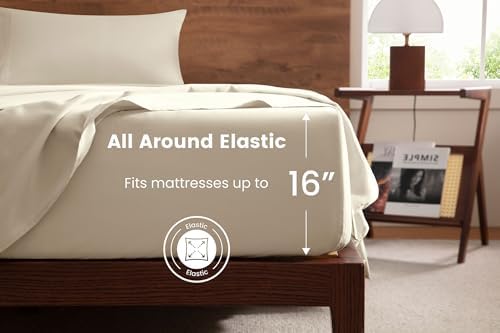 MISSQ King Size Bed Sheets Set - Cooling, Extra Soft, Wrinkle & Fade