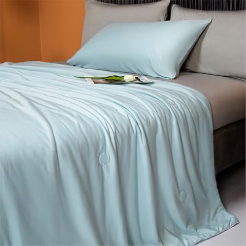 LLanCL Cooling Blanket 90" x 90" Blue & Grey and Cooling Pillowcases