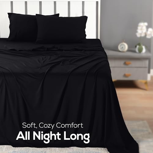 Utopia Bedding Jersey Knit Sheets 4 Piece, Cotton T-Shirt Feel, King