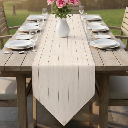 Minimalist Table Runner 108 inches Long Architectural Sandy Beige