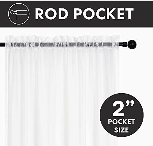 Regal Home Collections Solid Lightweight Voile Sheer Curtains - Rod