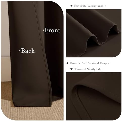 PONY DANCE Bedroom Blackout Curtains - 42 W x 72 L, Brown Window