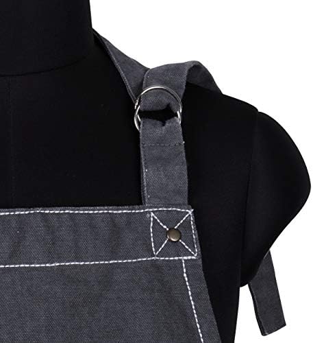 AMOUR INFINI Cotton Solid Aprons for Women with Pocket, Adjustable