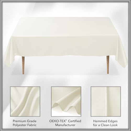 Lann's Linens 10 Pack 60 x 102 Inch Rectangular Tablecloth, Washable