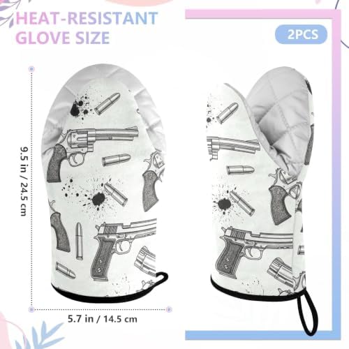 Dot Gray Oven Mitts and Pot Holders Set 2 Pack