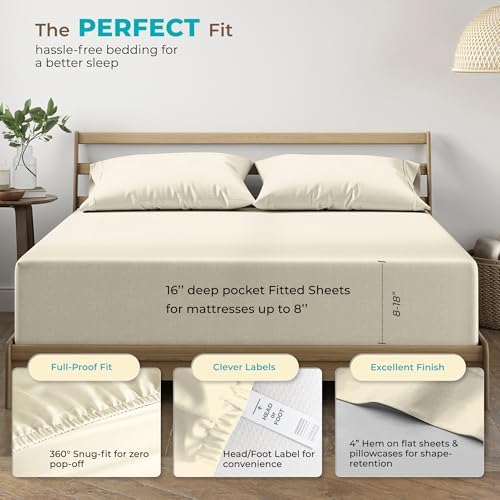 THREAD SPREAD Egyptian Cotton King Size Sheets Set - 800 Series High