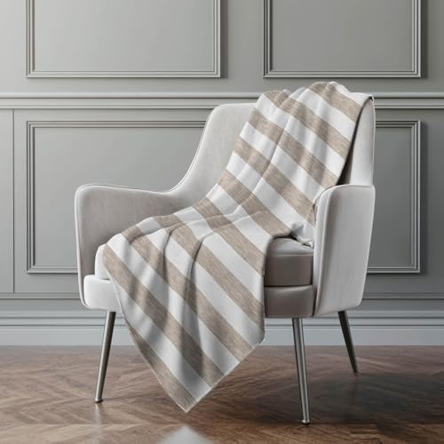 Addison Rugs ASB528 Taupe 50" x 70" Oversized Sherpa Throw Blanket
