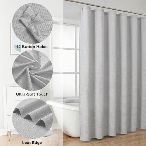 OVZME Berry Cute Shower Curtain, Embossed Textured Fabric Shower