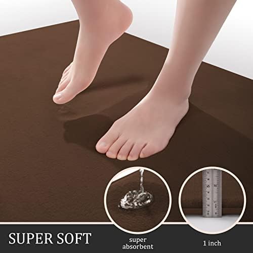 YIHOUSE Bathroom Rug Sets 3 Piece, Memory Foam Bath Mat, Non Slip