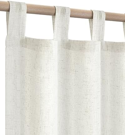 KOUFALL 108 Inch Curtains Long 2 Panels Set,Sheer Linen Light