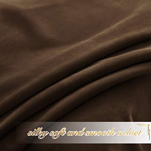 NICETOWN Brown Velvet Room Darkening Curtains, Home Decor Light
