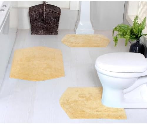 TRP Quick Dry Super Absorbent Tufted 100% Cotton Bathroom Rugs Sets