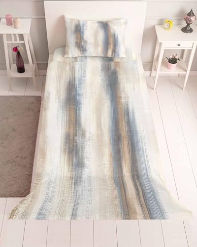 3 Piece Twin XL Sheet Set Beige Gray Sheets Set for Twin XL Size Bed