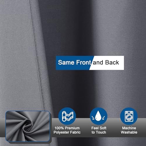 OVZME Zora Grey Shower Curtain for Bathroom, Fabric Shower Curtain