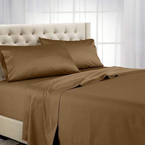 Royal Tradition Full 600TC 100% Cotton Sateen Sheet Set, Taupe