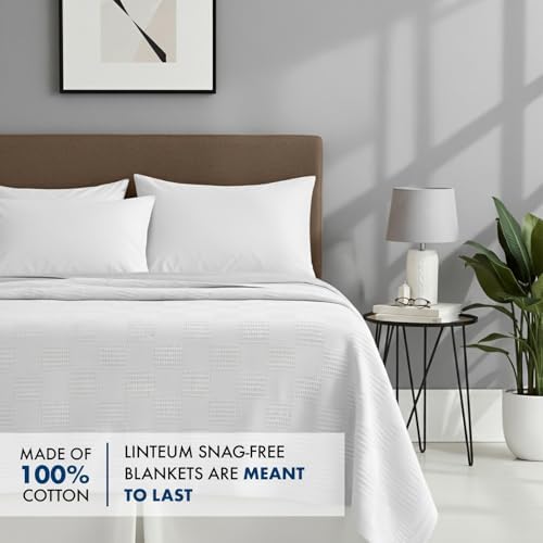 Linteum Textile Supply Thermal Blanket (White, Queen) Long Lasting and