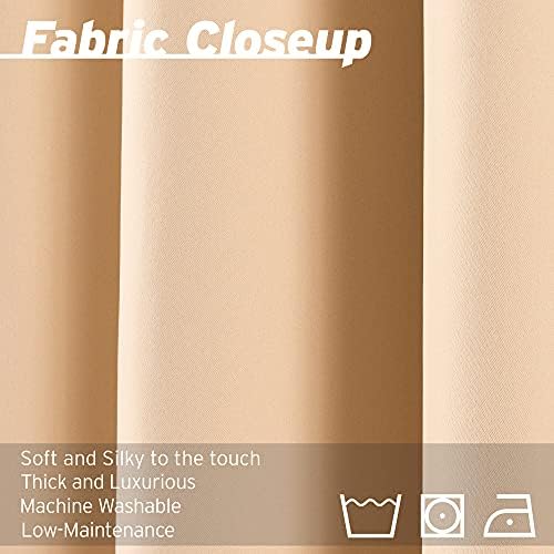 Home Fashion Set of 2 Panels Back Tab Rod Pocket 52x108 Beige