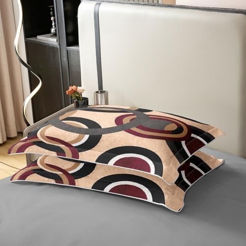 jejeloiu Modern Brown Grey Duvet Cover 100% Cotton King Size Geometric