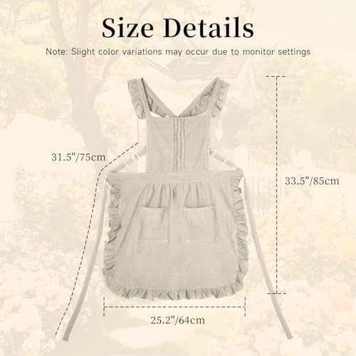 Vintage Ruffle Apron for Women, Cute Kitchen Apron for Cook