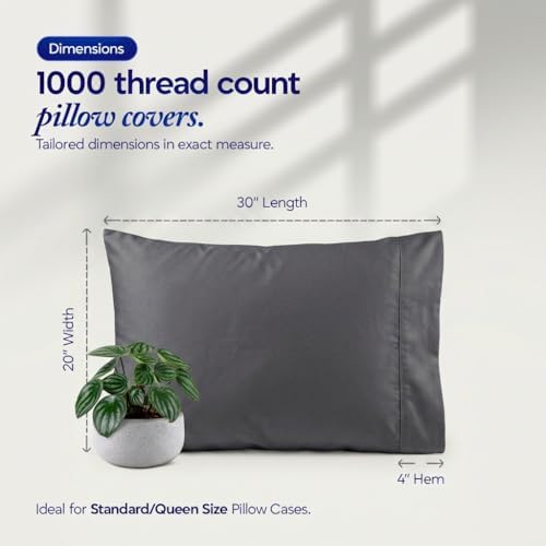 Luxury Hotel Collection Pillow Cases Set of 4, 1000 Thread Count