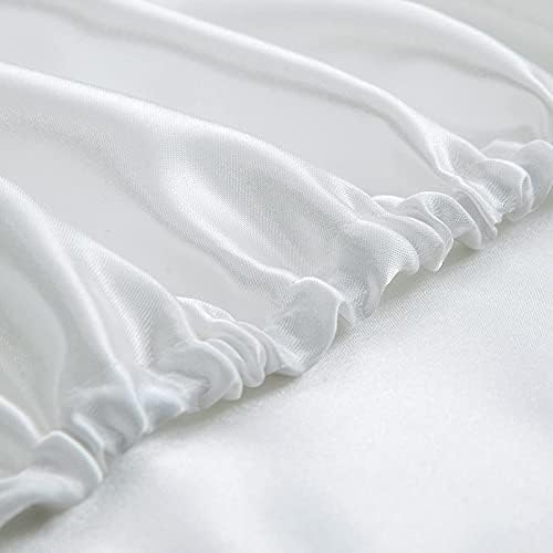 4 Piece Silky Soft Satin Bed Sheets Silk Sheet Set Breathable Cooling