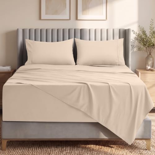 Extra Deep Pocket California King Sheet Set - 4PCs Fits Up to 21 In