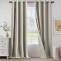 Extra Lenght 100% Blackout Linen Textured Curtains 120 Inch Length 2