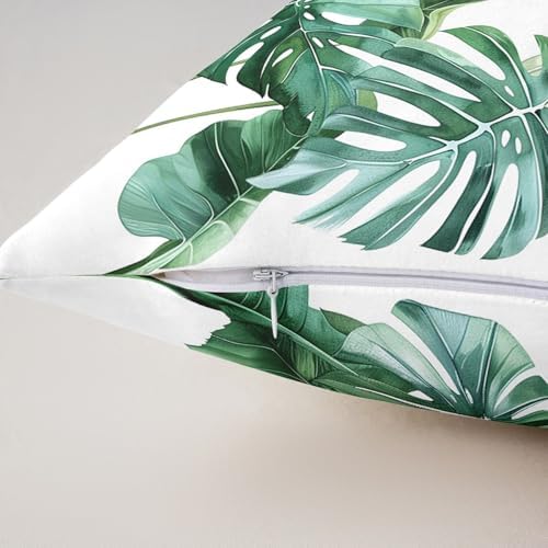 jejeloiu Palm Leaf Throw Pillow Covers 22"x22" Set of 2 Kids Botanical