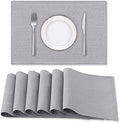 Linen Placemats Set of 6 Washable Solid Table mats for Dining Table