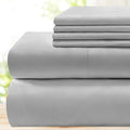 BYSURE Hotel Luxury Bed Sheets Set 6 Piece(King, Light Gray) - Super