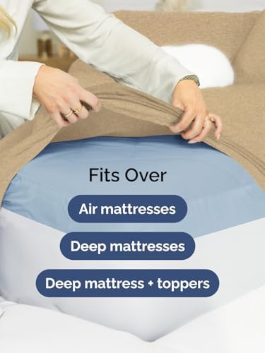 CGK Extra Deep Full Single Fitted Sheet Only - Heathered Tan