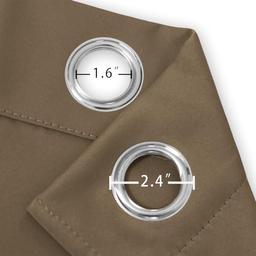 LEMOMO Brown Thermal Blackout Curtains/52 x 72 Inch/Set of 2 Panels