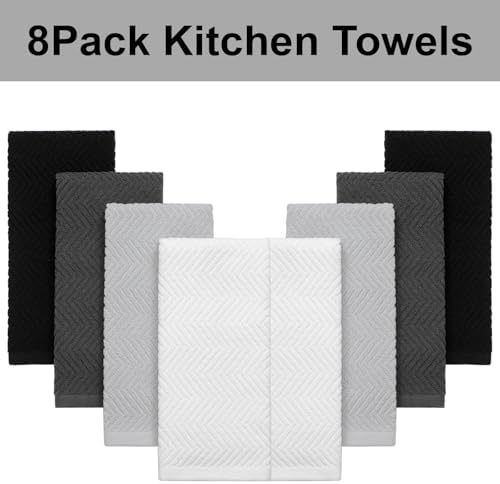 100% Cotton Kitchen Dish Towels Set, 16" x 25" Super Absorbent and