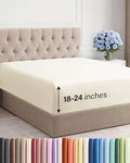 CGK Extra Deep Queen Single Fitted Sheet Only - Off White
