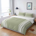3 Pieces Cal King Bedding Duvet Covers Set White Sage Green Vertical