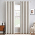 MIULEE 100% Blackout Linen Curtains for Bedroom 52x84 Inches Cream