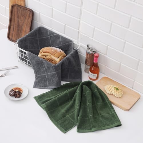 Glynniss Kitchen Grey Kitchen Towels Pack of 6 and Dish Cloths Pack of