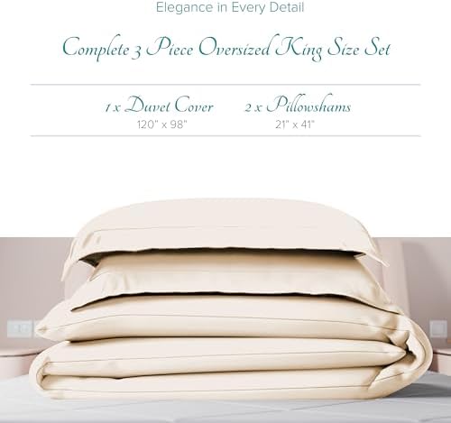 Carressa Linen Oversized King Duvet Cover - 100% Egyptian Cotton