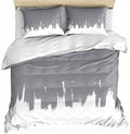 Abstract Grey Bedding 3 Piece Duvet Cover Set Queen Size, Modern