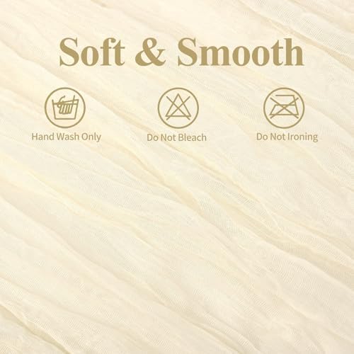 16 Pack 10Ft Cheesecloth Table Runner Ivory, 20 x 120 Inch Rustic