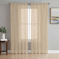 Modern Minimalist Art Sheer Curtains 72 Inch Length 2 Panels,Solid