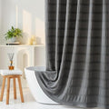 Grey Shower Curtain Boho, Cotton Blend Waffle Shower Curtain Chic