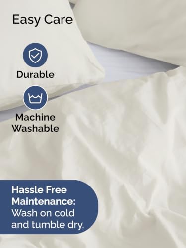 Duvet Cover Full Size - Extra Soft 3 Piece with Zipper Closure - Ivory