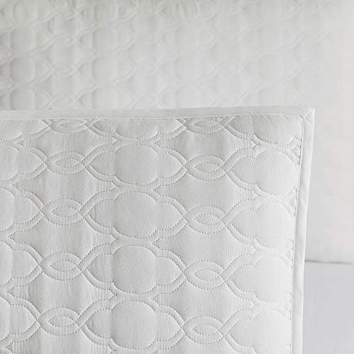 BOURINA Quilt Set White King Embroidery 3-Piece Soft Bedding Set