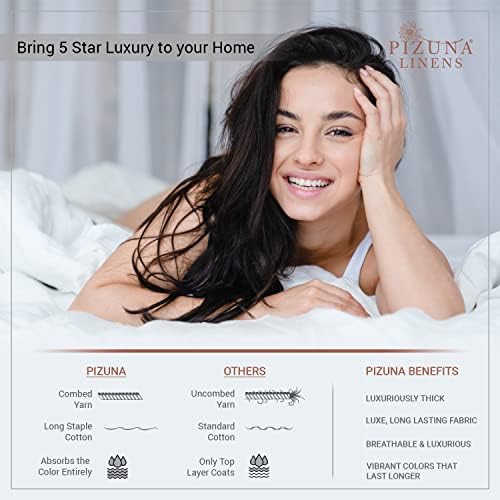 Pizuna Cotton Twin XL Sheets Set Percale, Simply Taupe