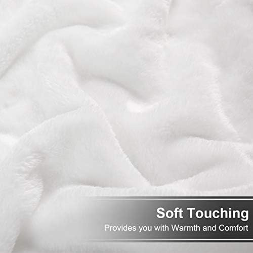 EASELAND Soft Lightweight California King Fleece Blanket, White