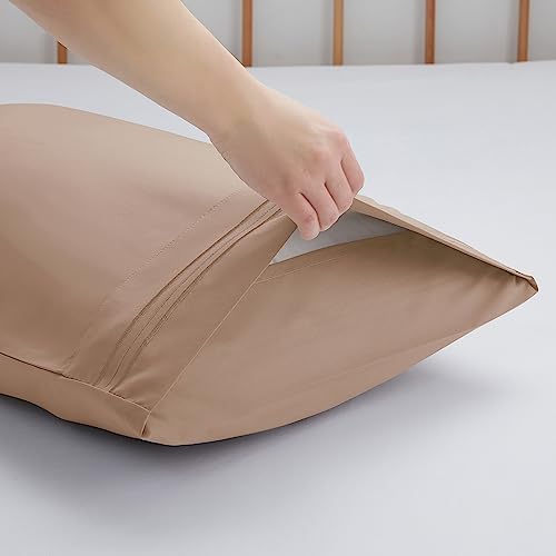 Nestl Taupe King Pillow Cases 2 – Soft King Size Pillow Case, 1800
