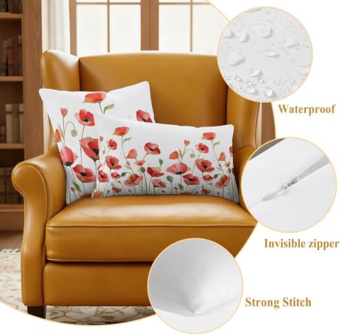 Spring Floral Decorative Throw Pillow Covers 18x18 Inch Set of 2