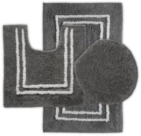 TRP Luxury Thick Fluffy Cotton Tufted Bathroom Rugs Sets 3 Piece
