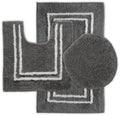 TRP Luxury Thick Fluffy Cotton Tufted Bathroom Rugs Sets 3 Piece